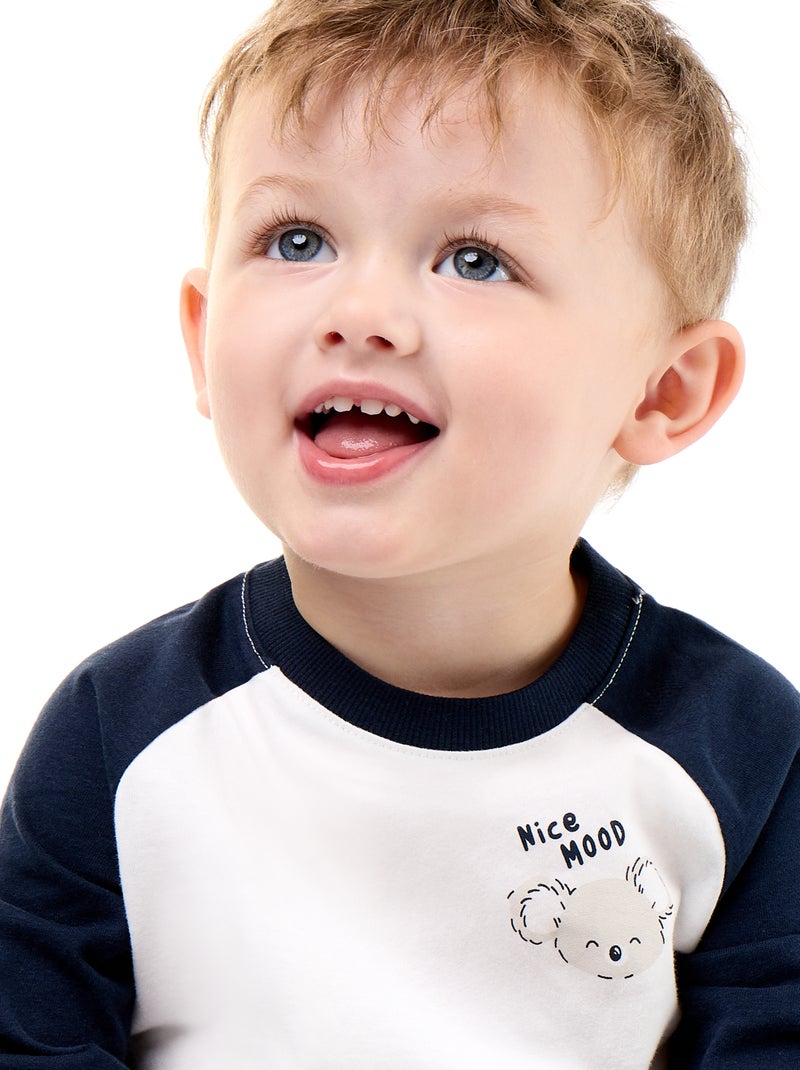 T-shirt a maniche lunghe raglan Blu - Kiabi