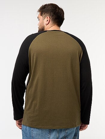 T-shirt a maniche lunghe raglan e collo rotondo