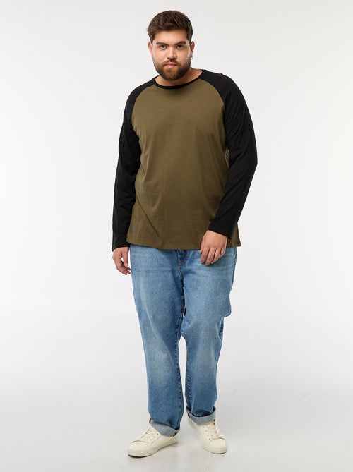 T-shirt a maniche lunghe raglan e collo rotondo - Kiabi