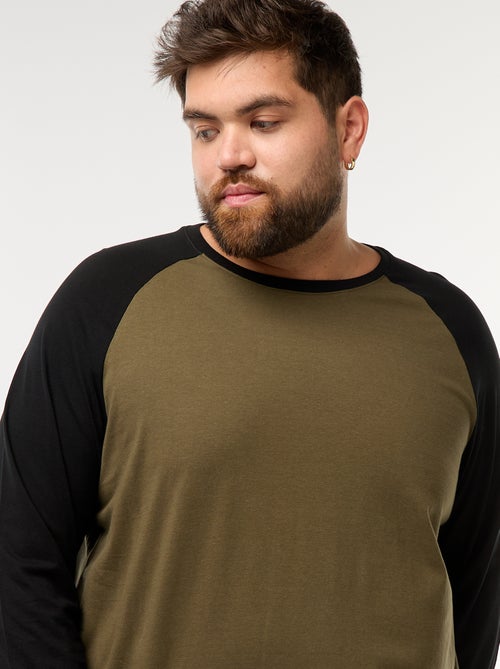 T-shirt a maniche lunghe raglan e collo rotondo - Kiabi