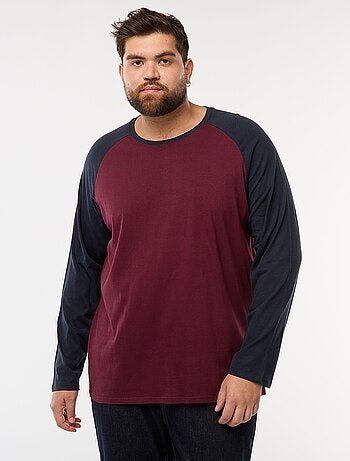 T-shirt a maniche lunghe raglan e collo rotondo