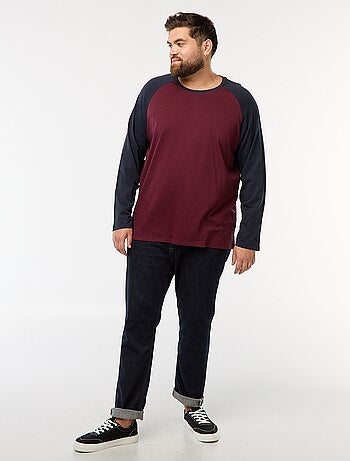 T-shirt a maniche lunghe raglan e collo rotondo