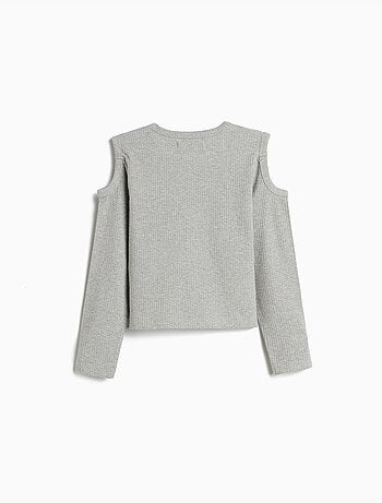 T-shirt a maniche lunghe ritagliate, MO Fashion