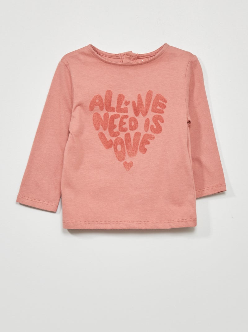 T-shirt a maniche lunghe Rosa - Kiabi