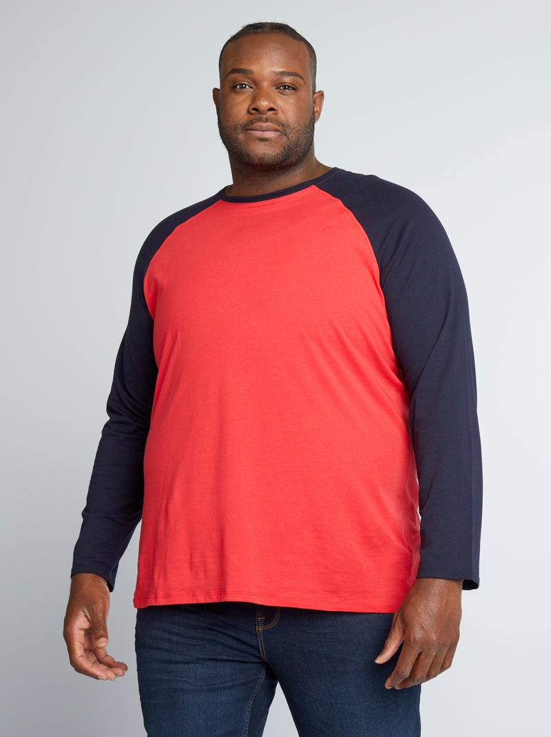 T-shirt a maniche lunghe ROSSO - Kiabi