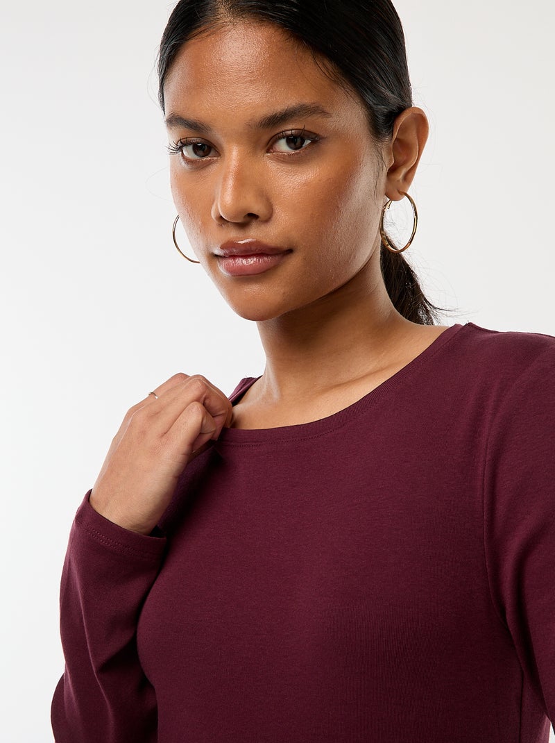 T-shirt a maniche lunghe rosso - Kiabi