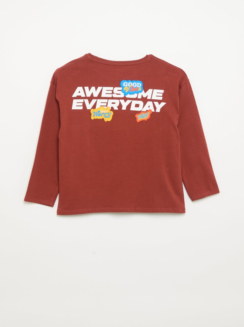 T-shirt a maniche lunghe Rosso - Kiabi