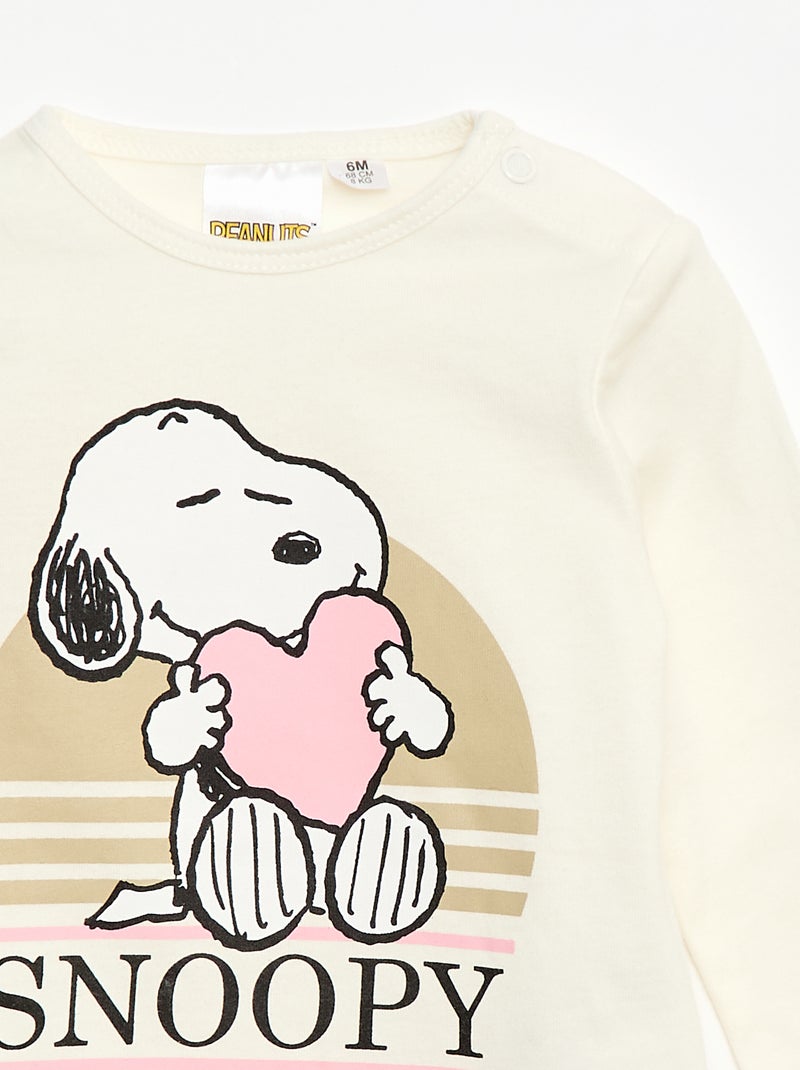 T-shirt a maniche lunghe 'Snoopy' Bianco - Kiabi