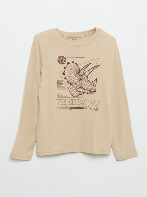 T-shirt a maniche lunghe stampata - Kiabi T-shirt a maniche lunghe stampata - Kiabi