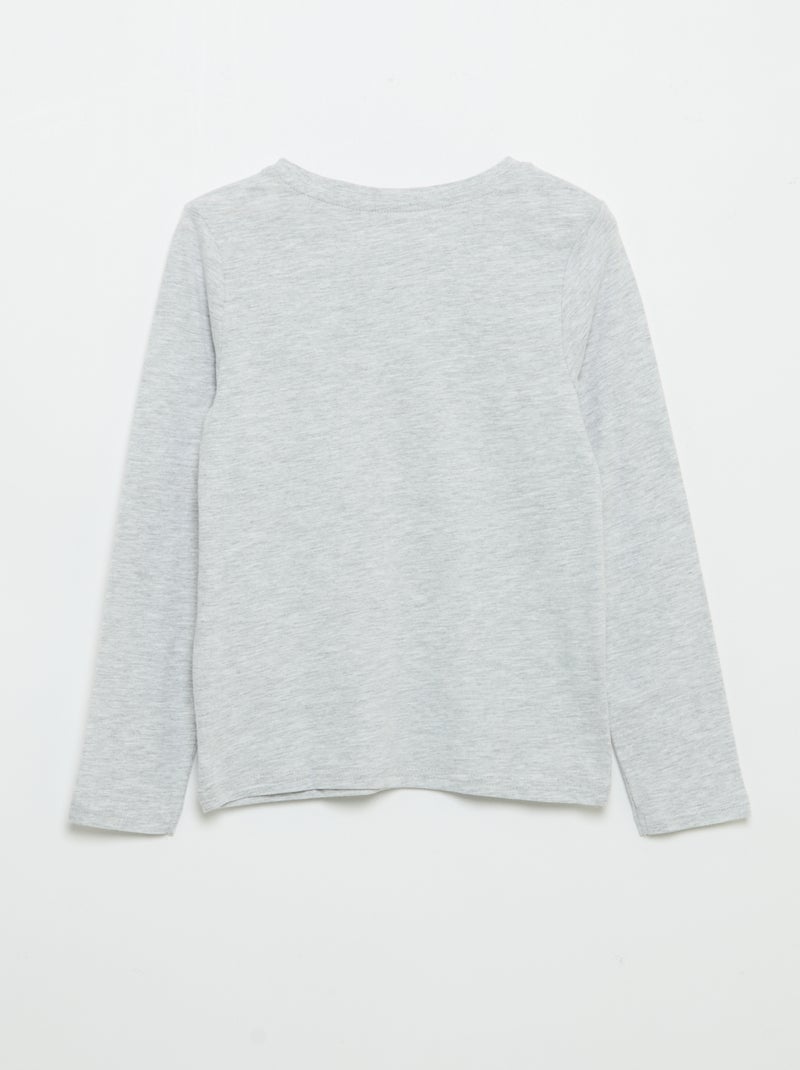 T-shirt a maniche lunghe stampata Grigio - Kiabi