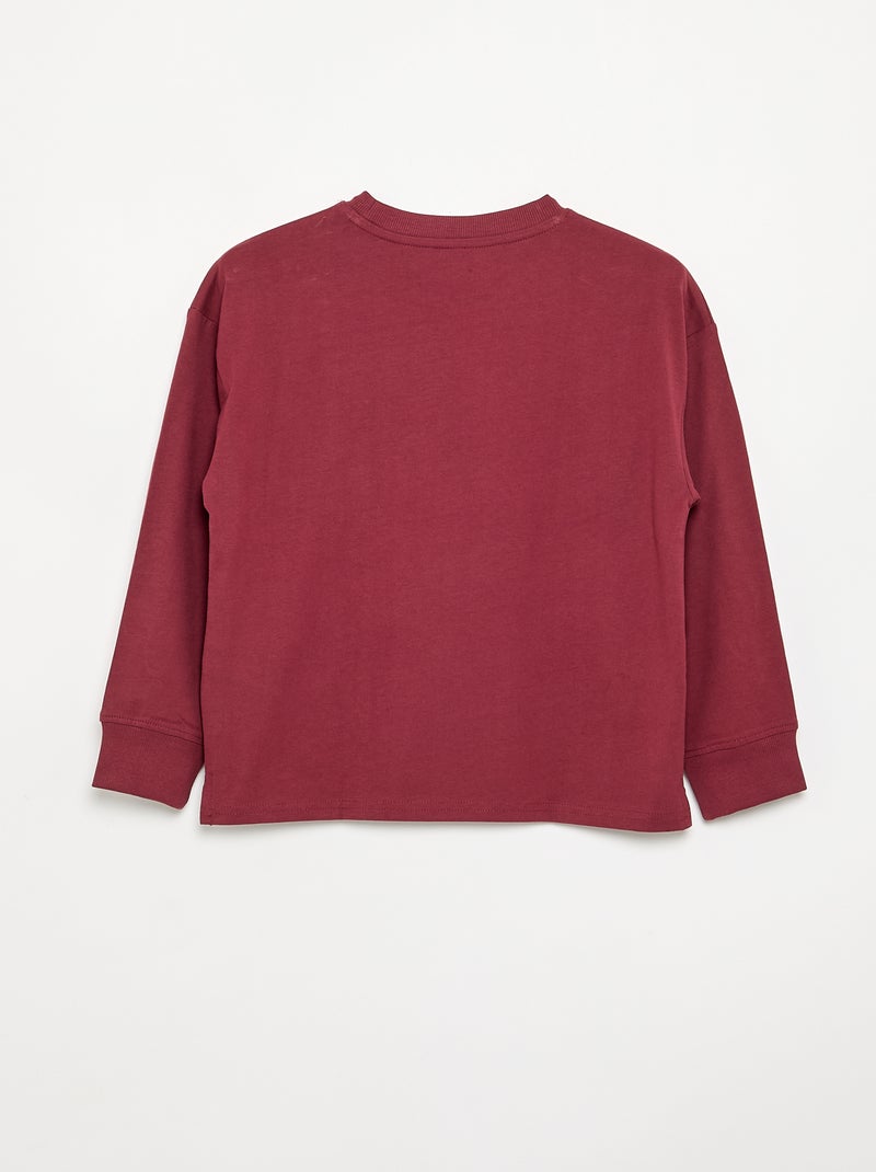 T-shirt a maniche lunghe stampata Rosso - Kiabi