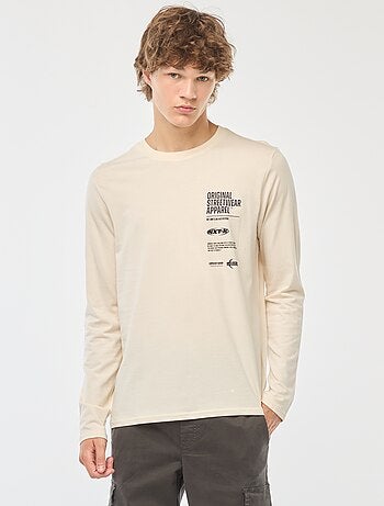 T-shirt à maniche lunghe stampati davanti