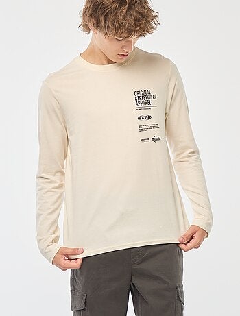 T-shirt à maniche lunghe stampati davanti