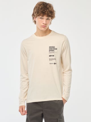 T-shirt à maniche lunghe stampati davanti