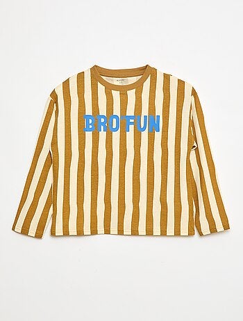 T-shirt a maniche lunghe stampato 'brother'