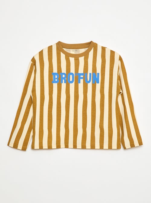 T-shirt a maniche lunghe stampato 'brother' - Kiabi