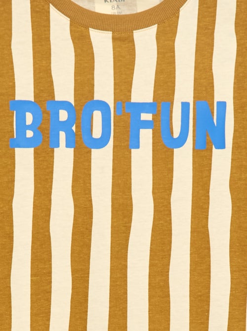 T-shirt a maniche lunghe stampato 'brother' - Kiabi