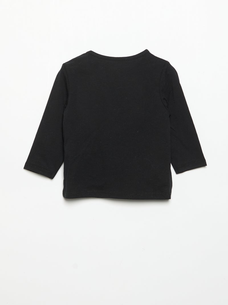 T-shirt a maniche lunghe stampato Nero - Kiabi