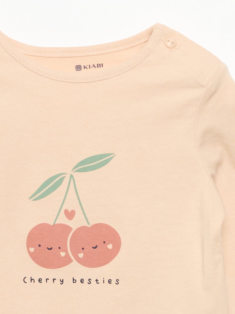 T-shirt a maniche lunghe stampato Rosa - Kiabi