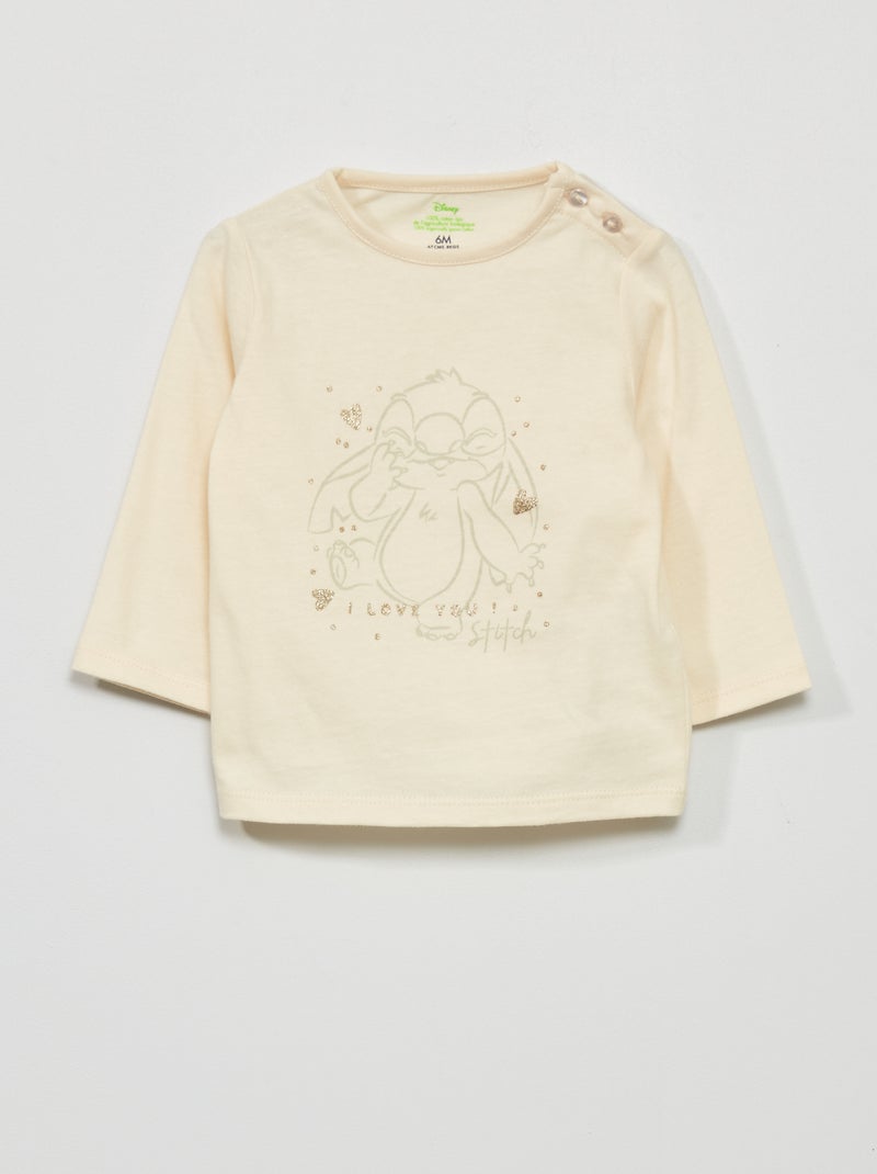 T-shirt a maniche lunghe 'Stitch' BIANCO - Kiabi