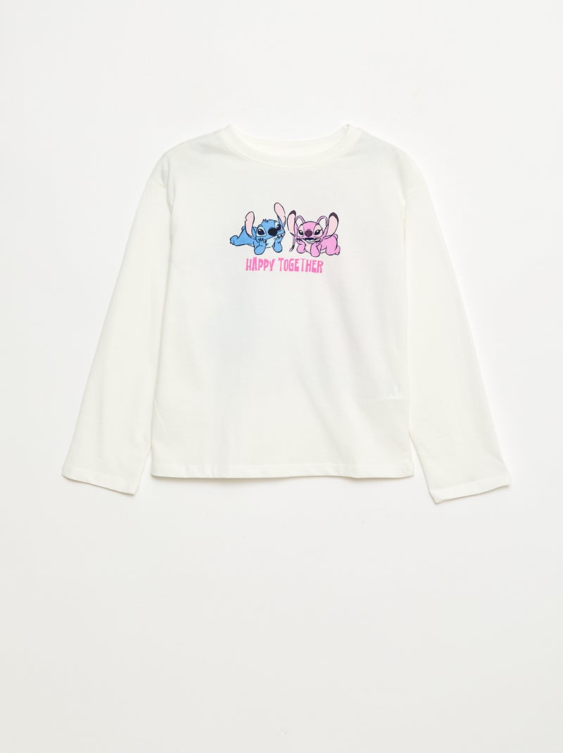 T-shirt a maniche lunghe 'Stitch' 'Disney' Bianco - Kiabi