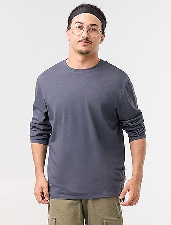 T-shirt a maniche lunghe tinta unita - collezione facile da indossare