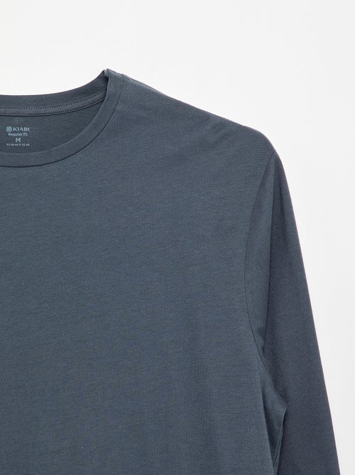 T-shirt a maniche lunghe tinta unita - collezione facile da indossare - Kiabi T-shirt a maniche lunghe tinta unita - collezione facile da indossare - Kiabi