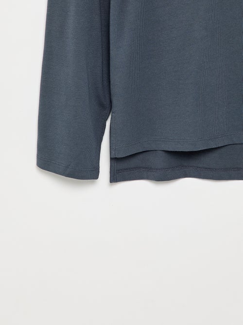 T-shirt a maniche lunghe tinta unita - collezione facile da indossare - Kiabi T-shirt a maniche lunghe tinta unita - collezione facile da indossare - Kiabi