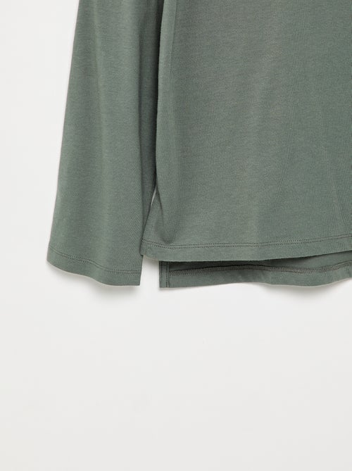 T-shirt a maniche lunghe tinta unita - collezione facile da indossare - Kiabi T-shirt a maniche lunghe tinta unita - collezione facile da indossare - Kiabi
