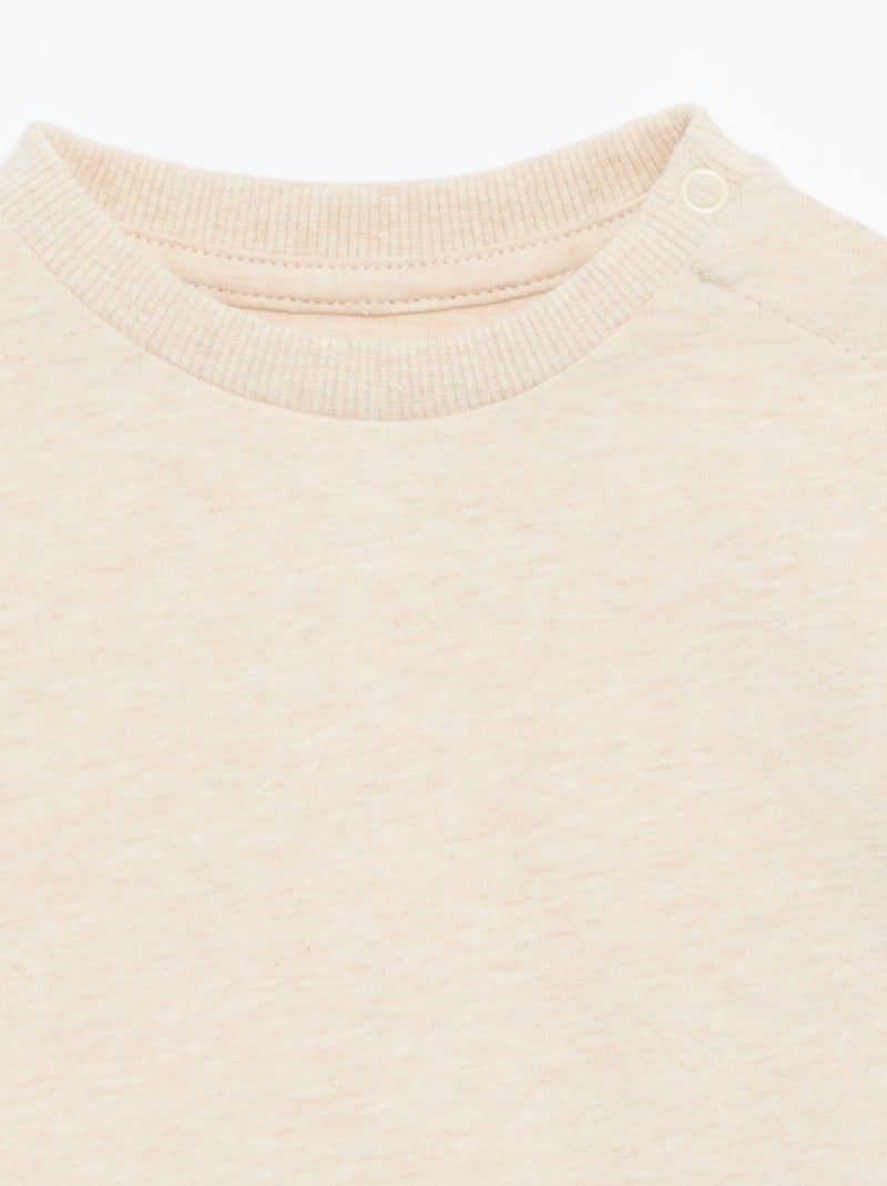 T-shirt a maniche lunghe tinta unita Beige - Kiabi