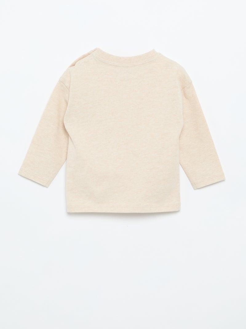 T-shirt a maniche lunghe tinta unita Beige - Kiabi