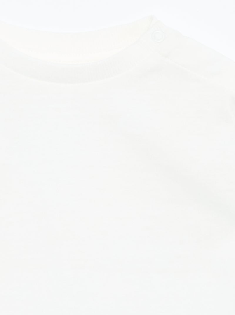 T-shirt a maniche lunghe tinta unita Bianco - Kiabi