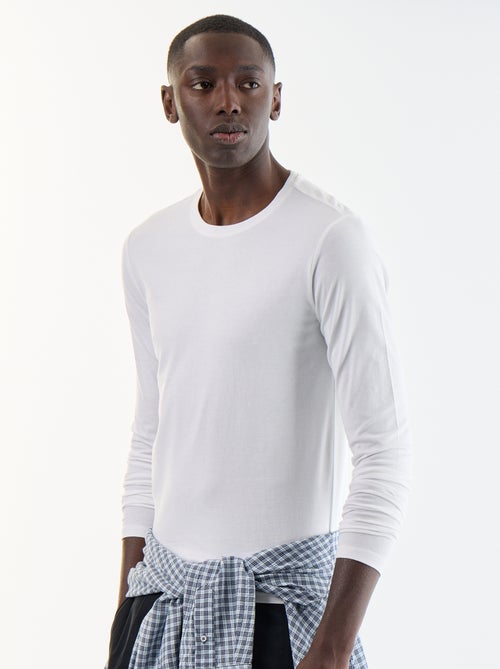 T-shirt a maniche lunghe tinta unita - Kiabi T-shirt a maniche lunghe tinta unita - Kiabi