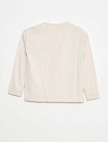 T-shirt a maniche lunghe tinta unita con taschino sul petto - collezione facile da indossare