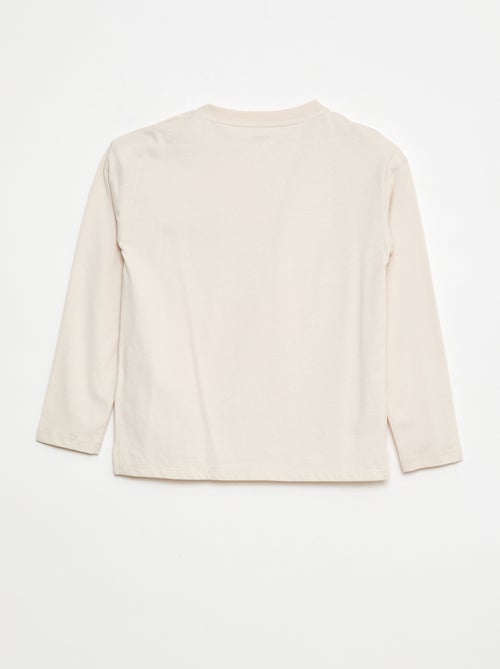 T-shirt a maniche lunghe tinta unita con taschino sul petto - collezione facile da indossare - Kiabi