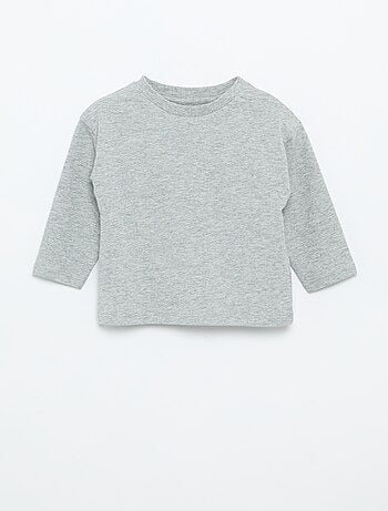 T-shirt a maniche lunghe tinta unita