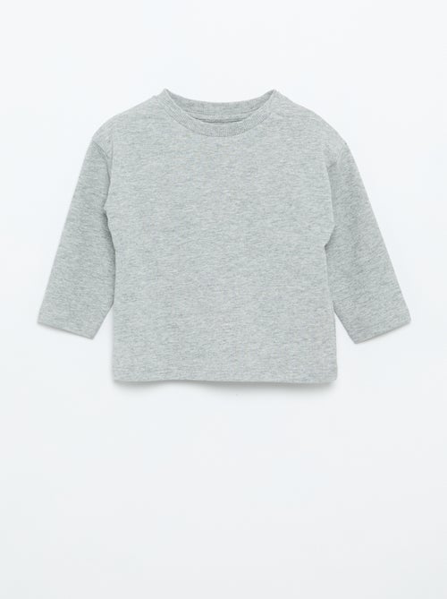 T-shirt a maniche lunghe tinta unita - Kiabi