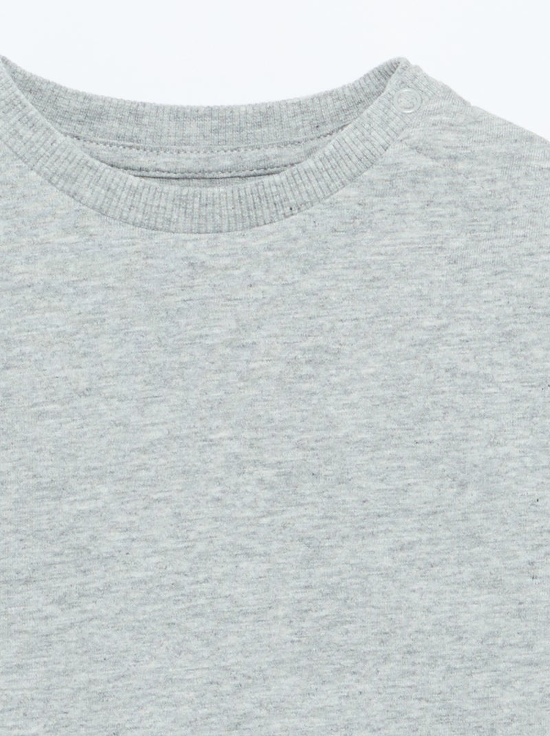 T-shirt a maniche lunghe tinta unita Grigio - Kiabi