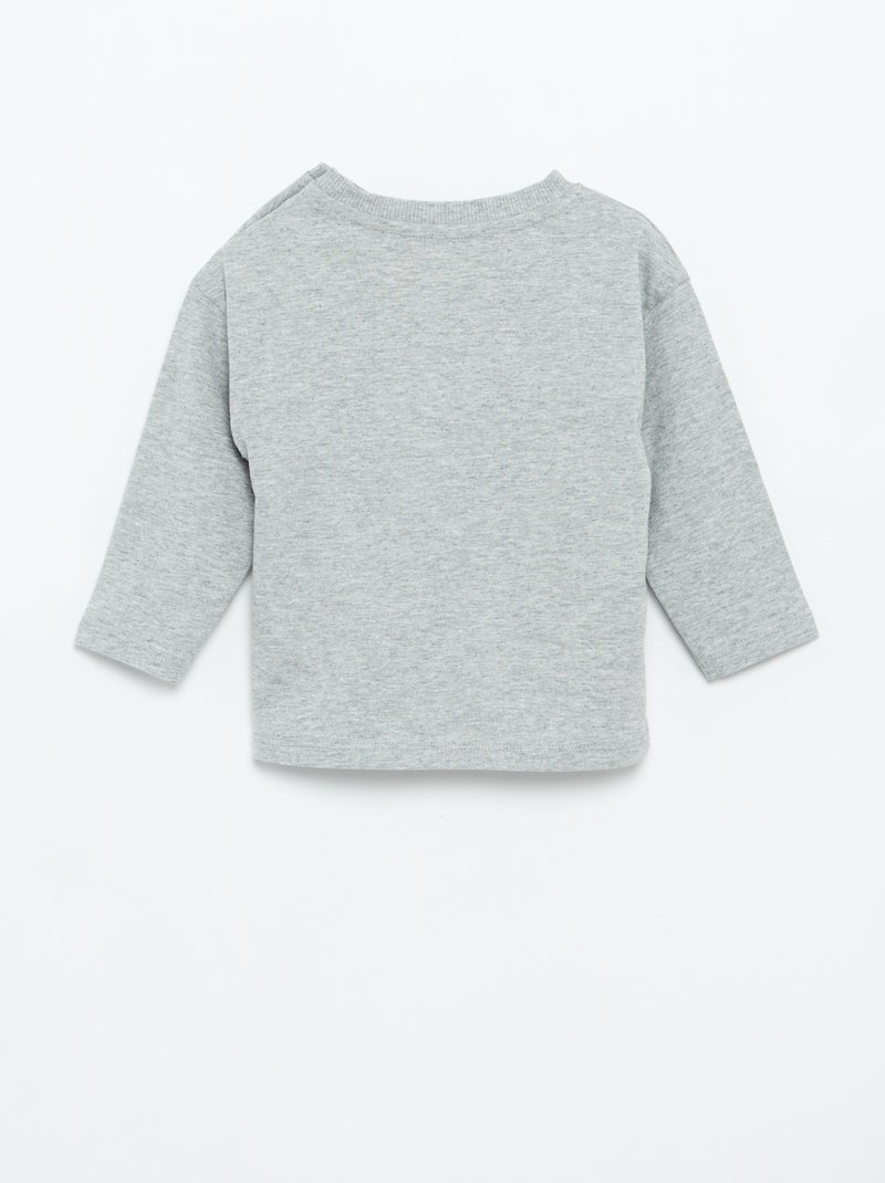 T-shirt a maniche lunghe tinta unita Grigio - Kiabi