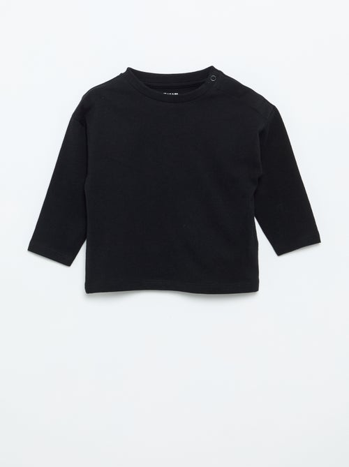 T-shirt a maniche lunghe tinta unita - Kiabi
