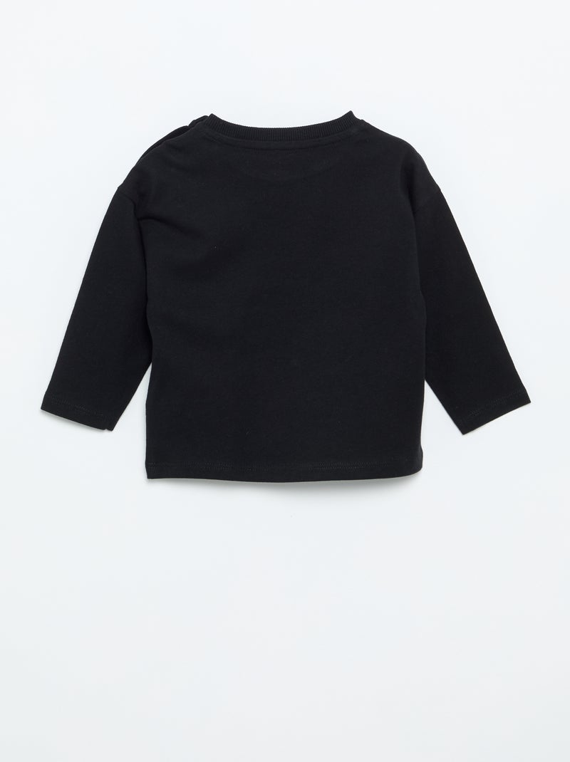 T-shirt a maniche lunghe tinta unita Nero - Kiabi