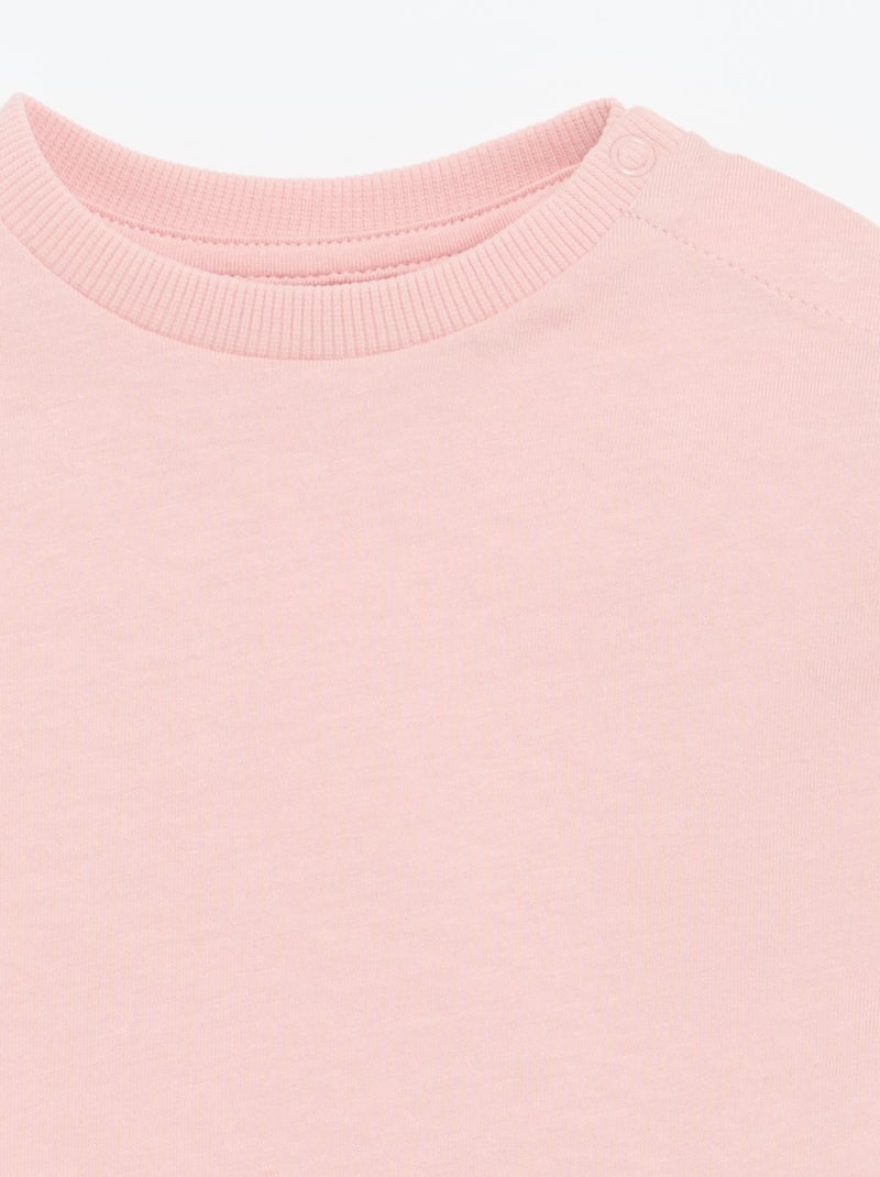 T-shirt a maniche lunghe tinta unita Rosa - Kiabi