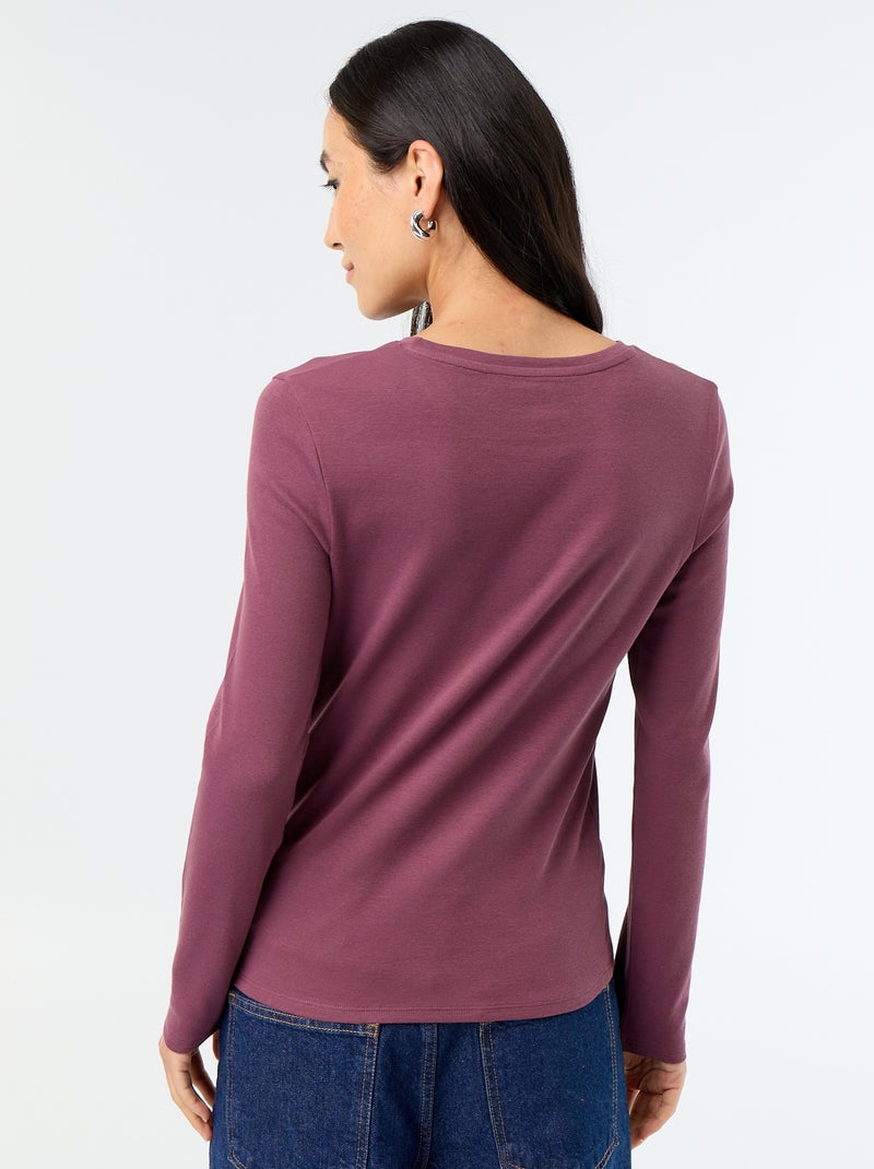 T-shirt a maniche lunghe Viola - Kiabi