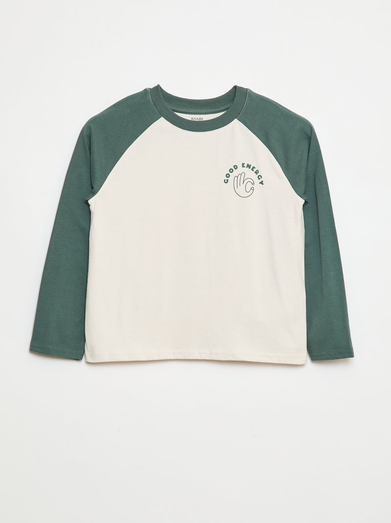 T-shirt à Maniche raglan Verde - Kiabi
