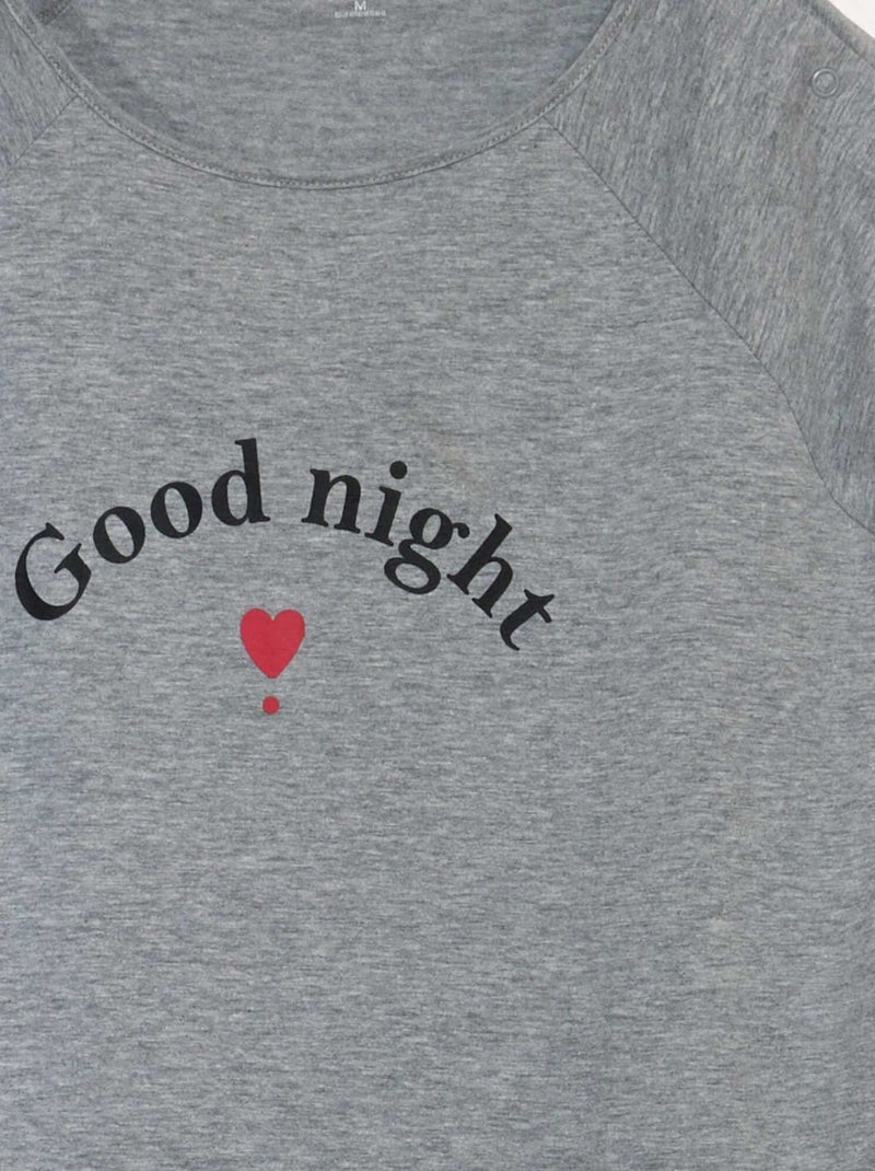 T-shirt a mezza lunghezza con bottoni a pressione sulle spalle - collezione facile da indossare GRIGIO - Kiabi