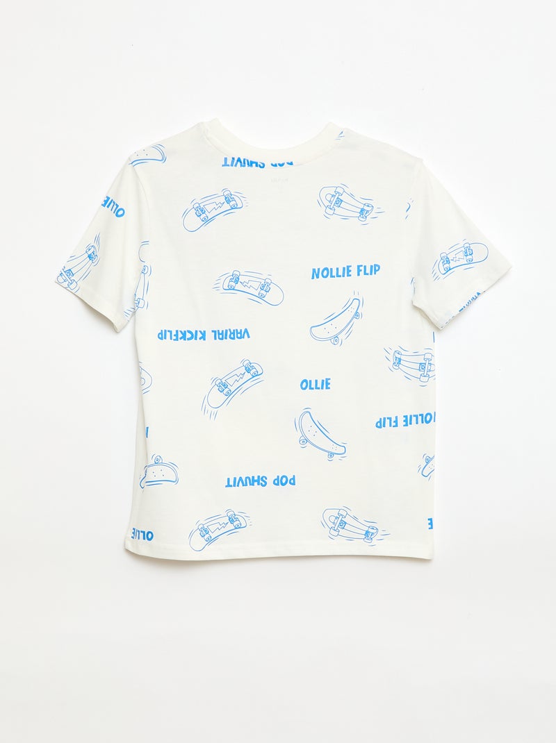 T-shirt a motivo maniche corte Beige - Kiabi