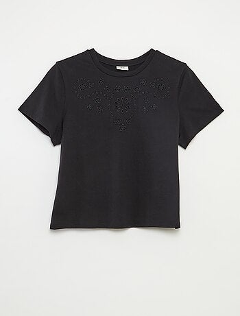 T-shirt à ricamo punto inglese 'JDY'