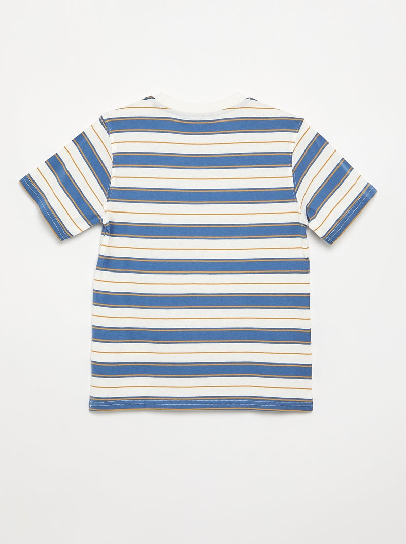 T-shirt a righe a maniche corte Bianco - Kiabi