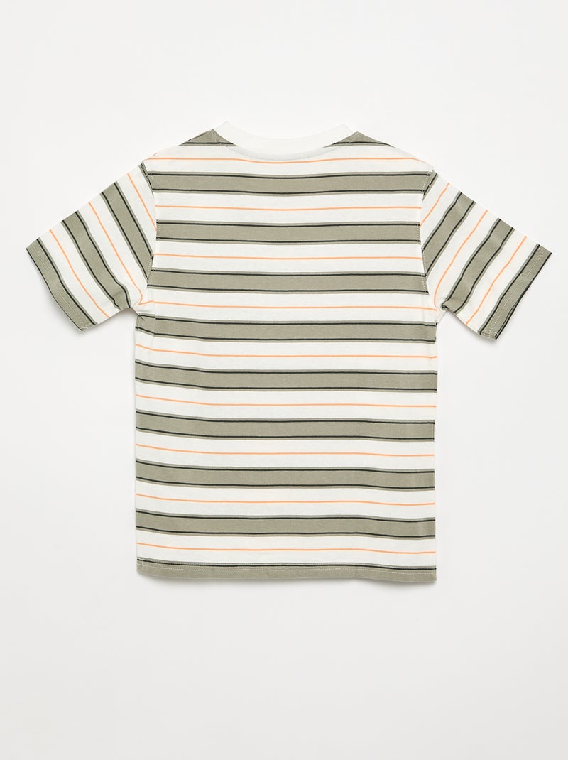 T-shirt a righe a maniche corte Bianco - Kiabi