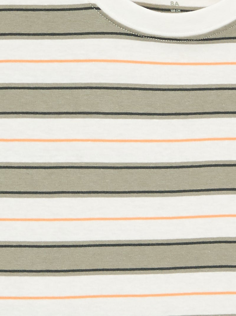 T-shirt a righe a maniche corte Bianco - Kiabi
